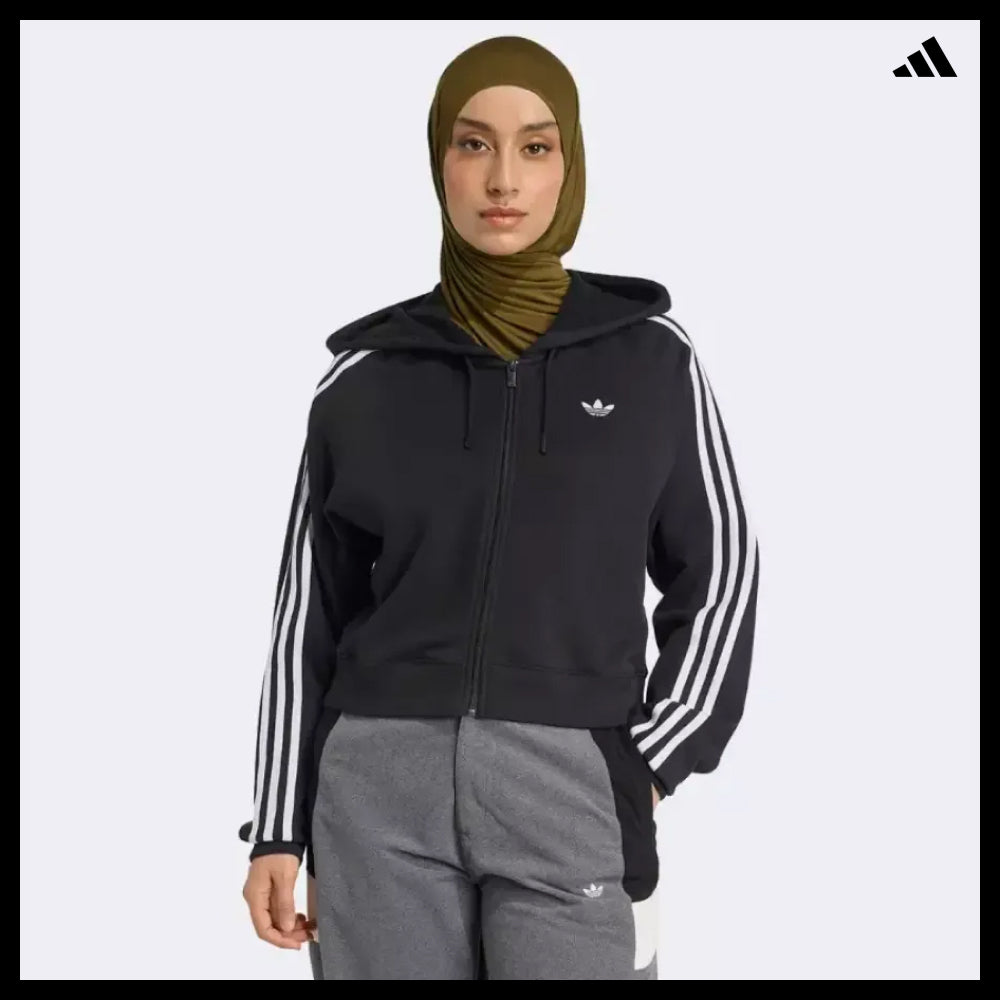 【adidas】Adicolor 3-Stripes Short Zip Hoodie