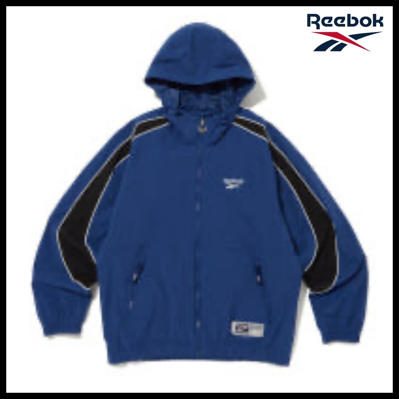 【Reebok】Stretch Hooded Windbreaker Jacket Blue