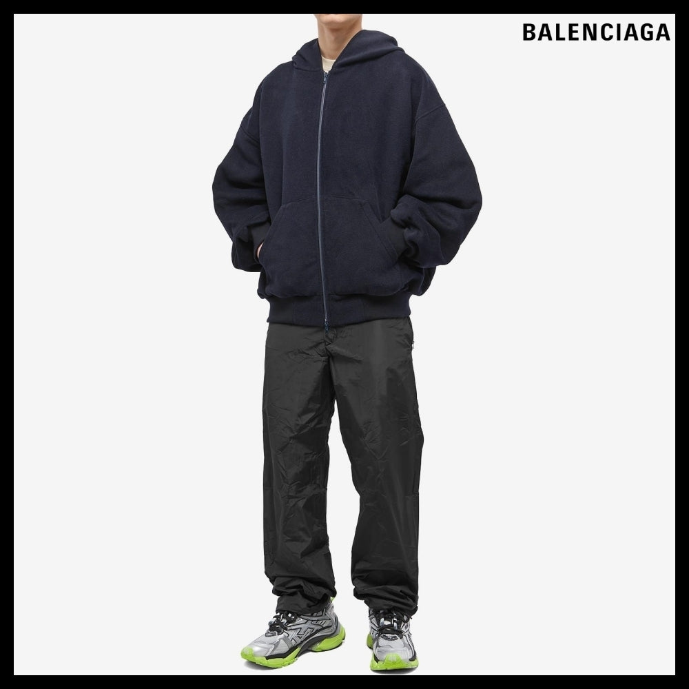 【BALENCIAGA】Zip-Up Hoodie Large Fit Black