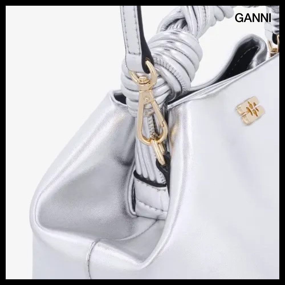 【Ganni】Small Ganni Boo Tote Bag Silver