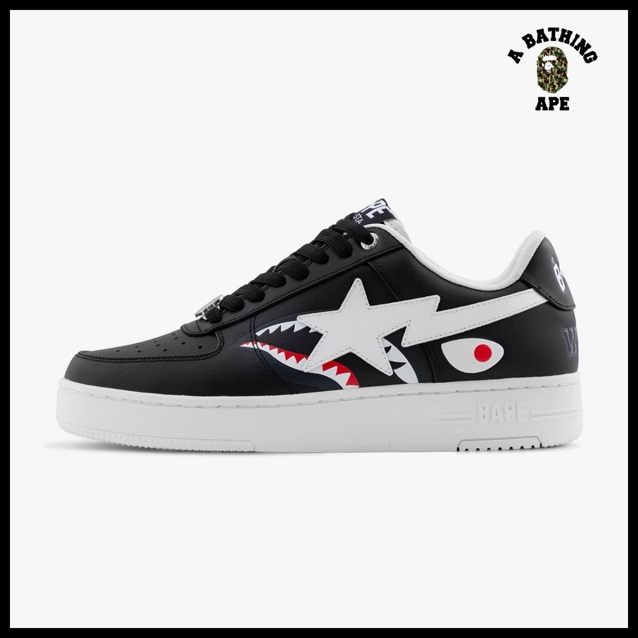 【A BATHING APE】Bape Star Shark Black Sneakers