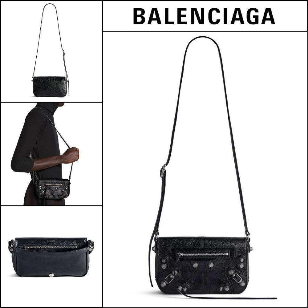 【BALENCIAGA】Le Cagole mini flap bag black Arena lambskin