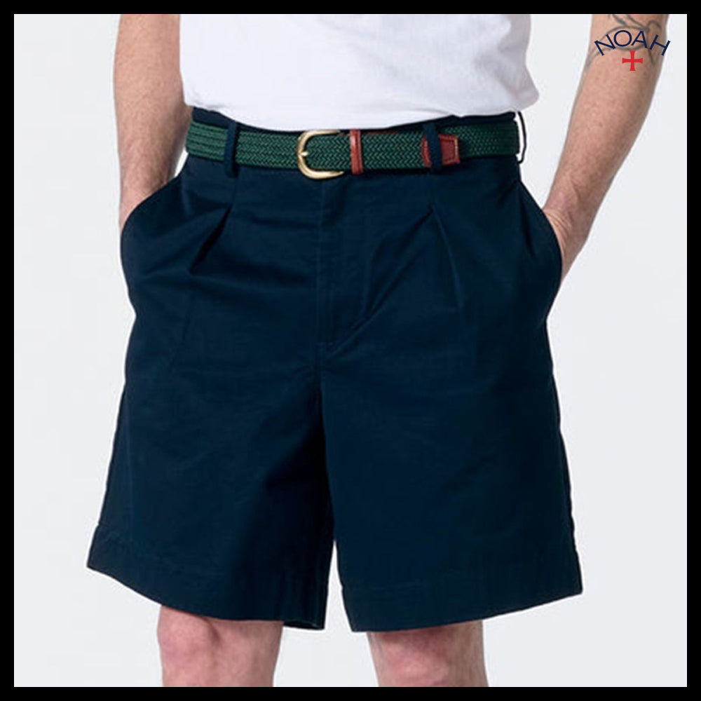 【Noah】Single pleat baggy shorts navy