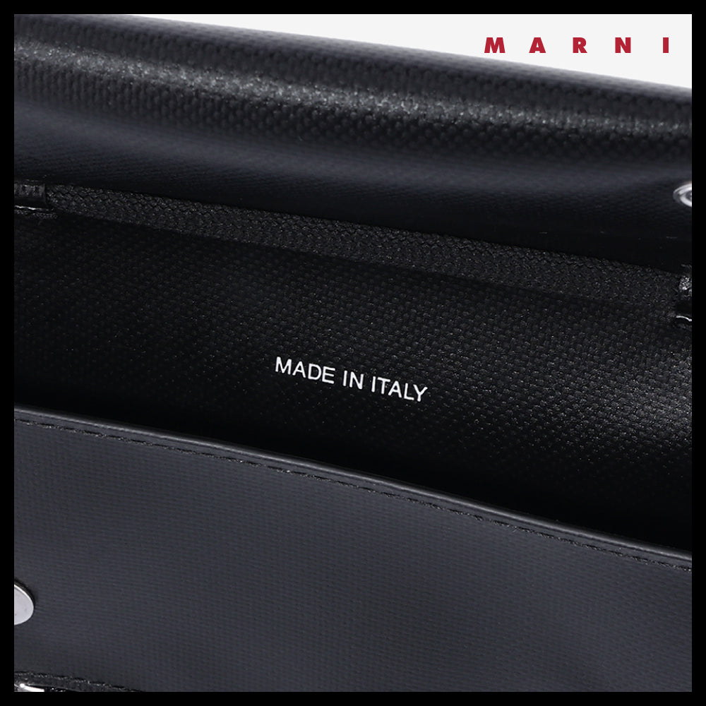 【MARNI】Logo strap pouch bag black