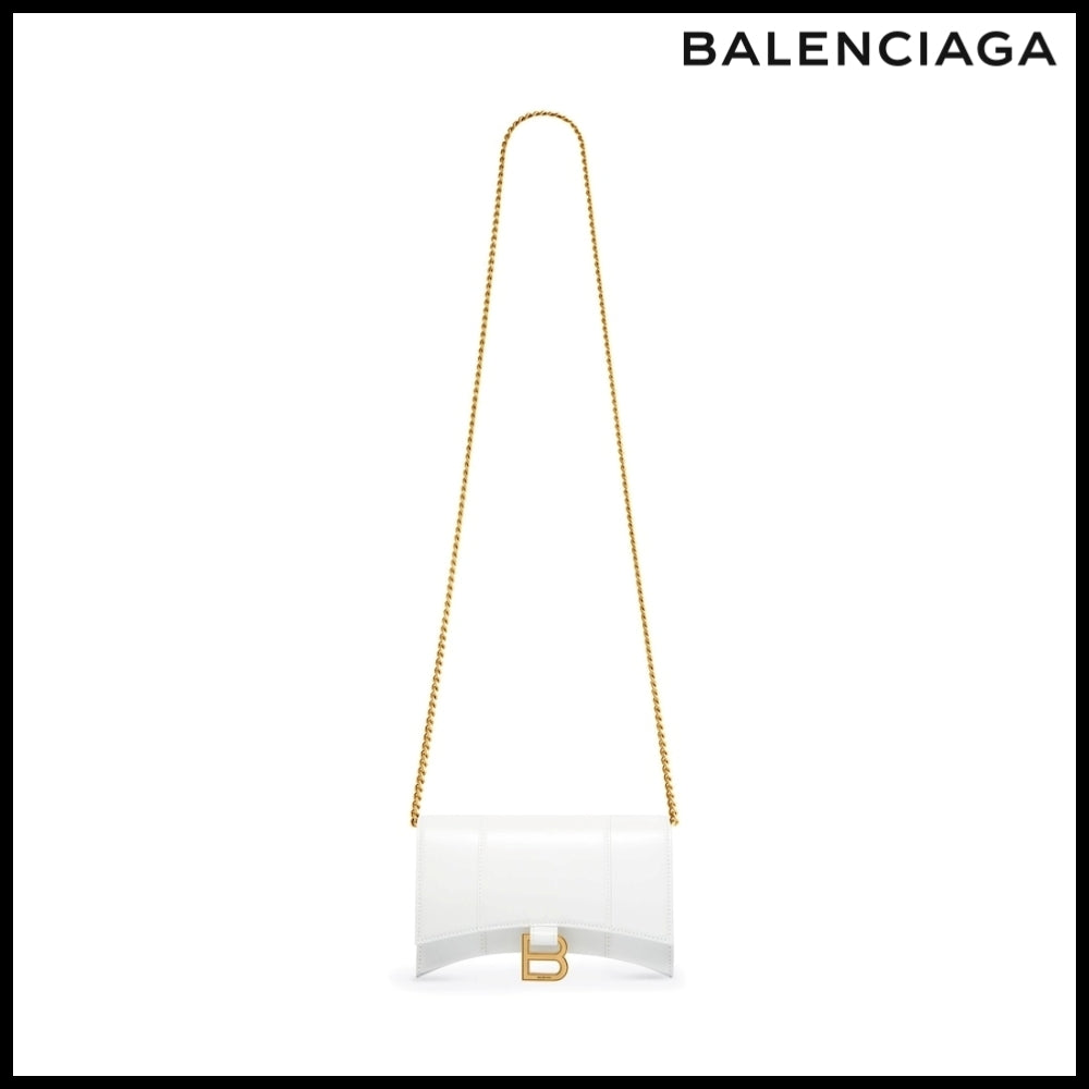 【BALENCIAGA】Hourglass Wallet on Chain Box White