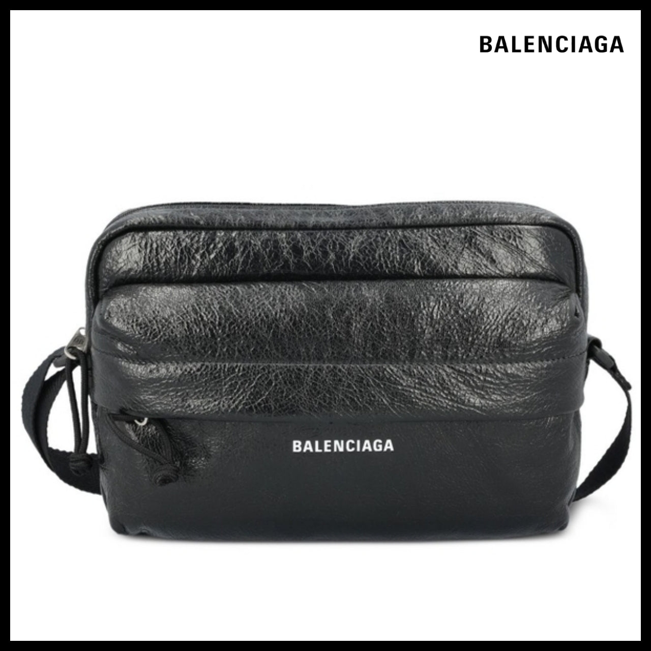 【BALENCIAGA】Black Crossbody Bag sleek crossbody