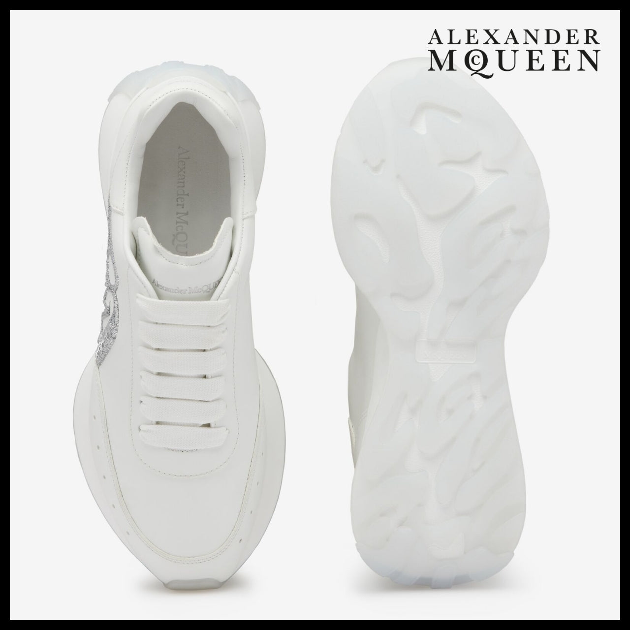 【Alexander Mcqueen】Women’s Sprint Runner White Silver