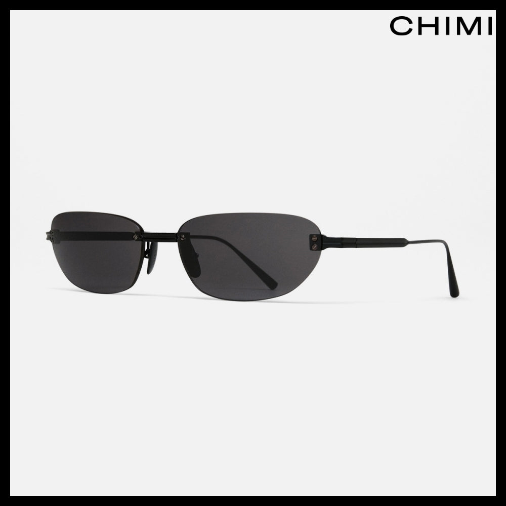 ◆CHIMI◆ リムレス オーバル ブラック サングラス おしゃれ