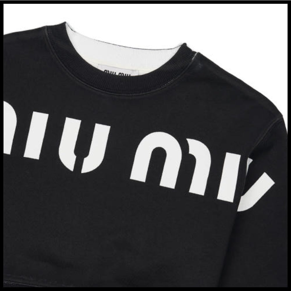 【MiuMiu】プリント コットン スウェットシャツ