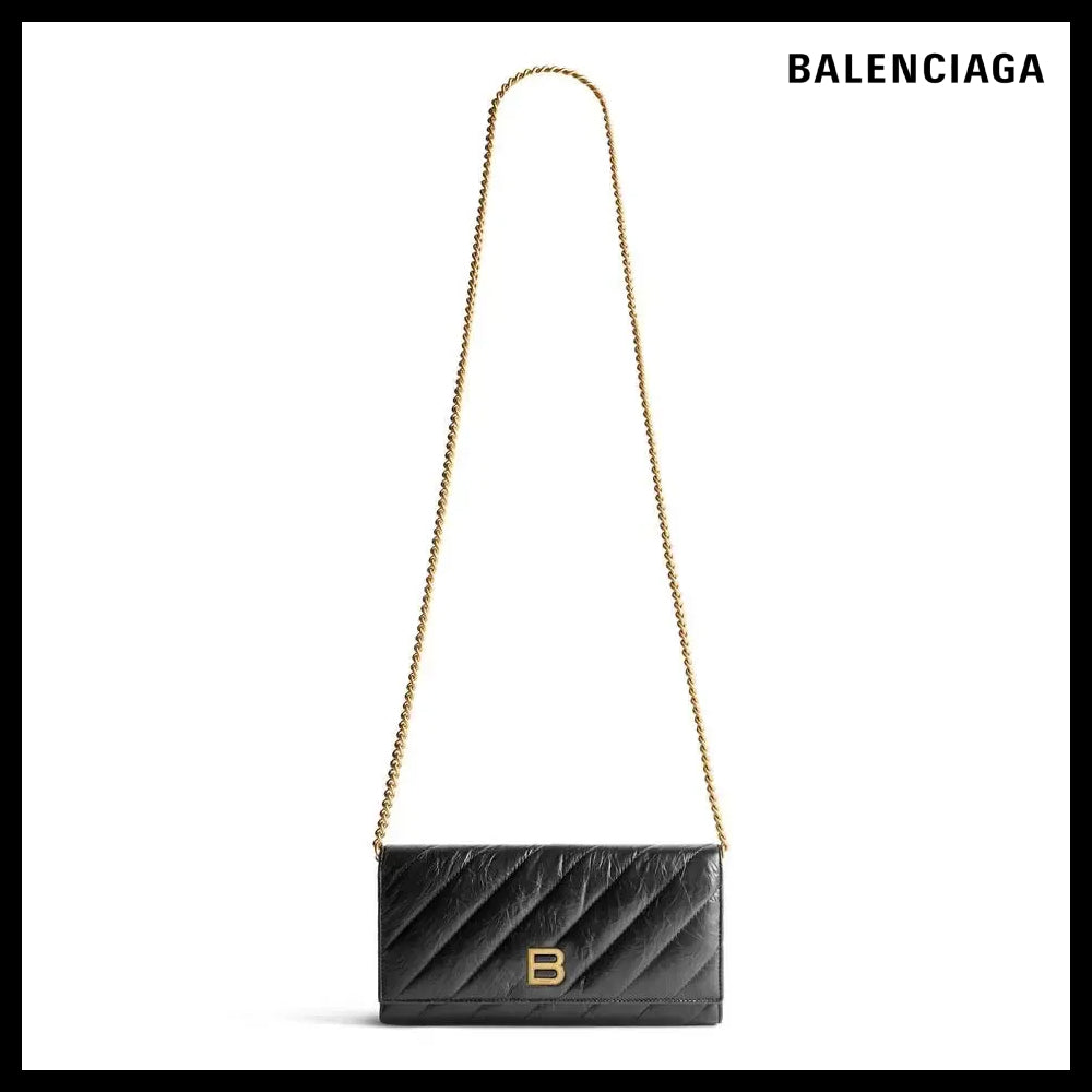 【BALENCIAGA】Crush Wallet On Chain In Black