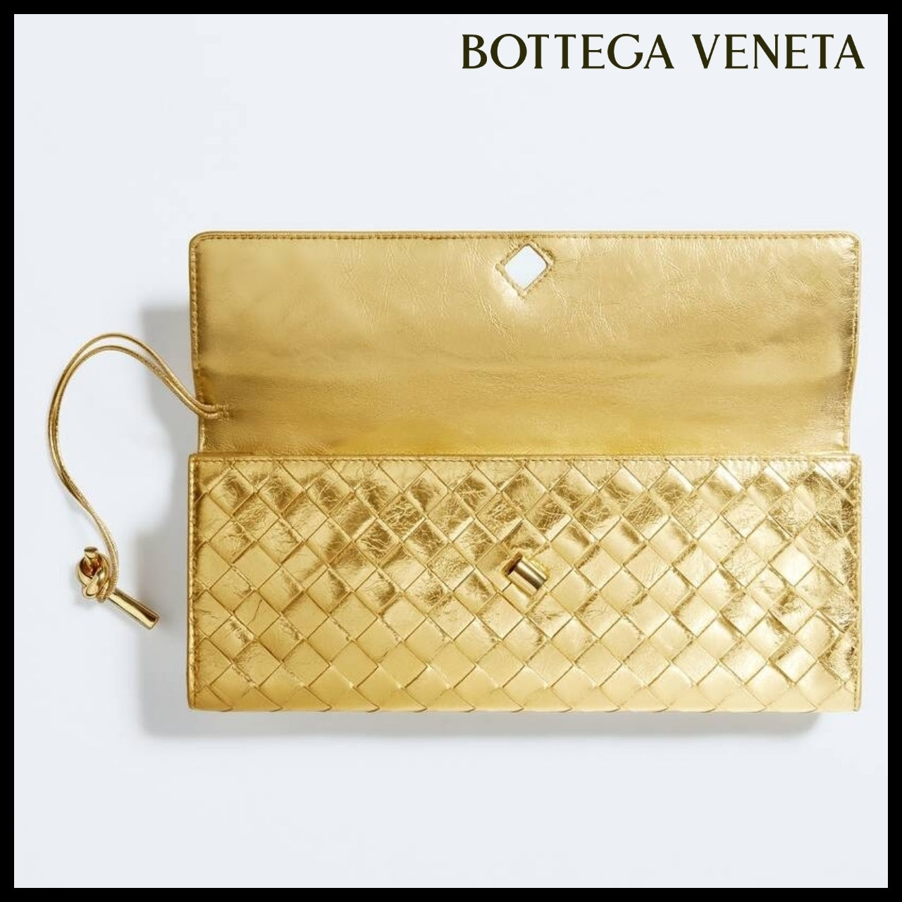 【韓国百貨店 BOTTEGA VENETA】Andiamo Clutch Bag Gold