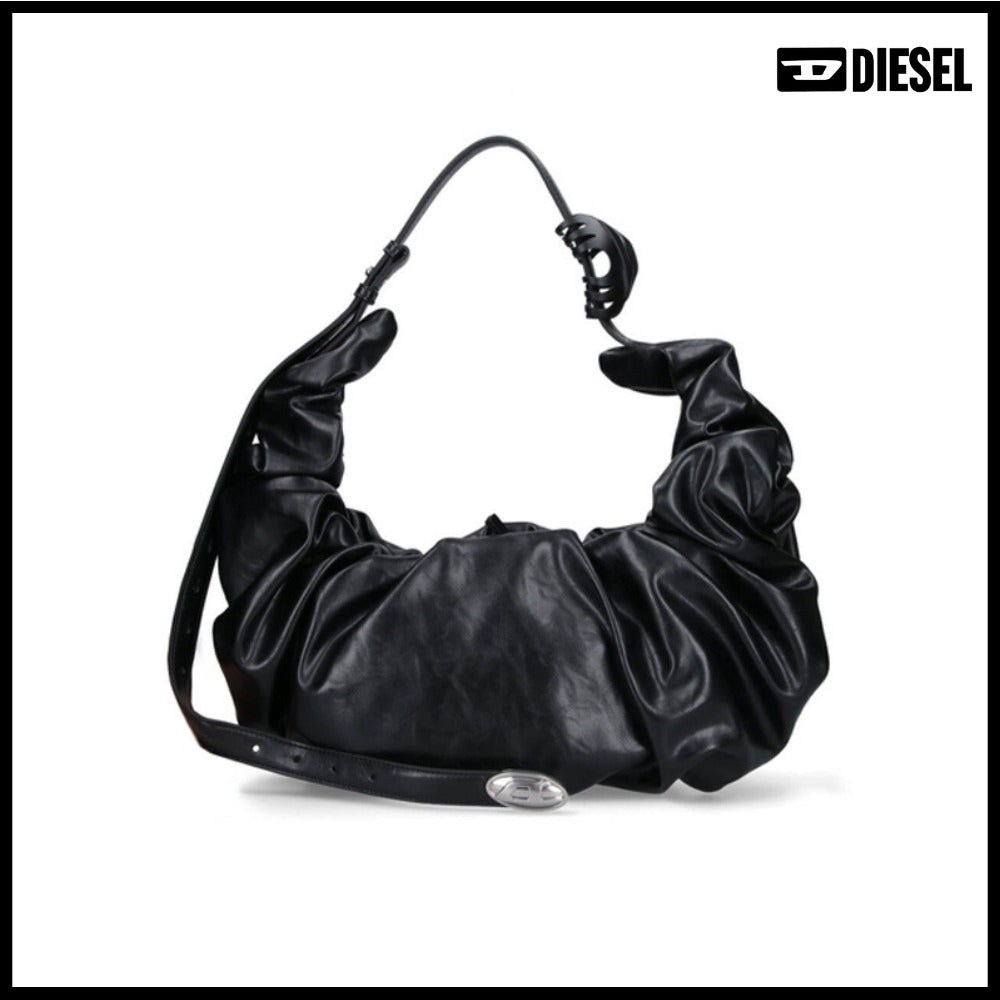 【DIESEL】Black Logo Shoulder Bag