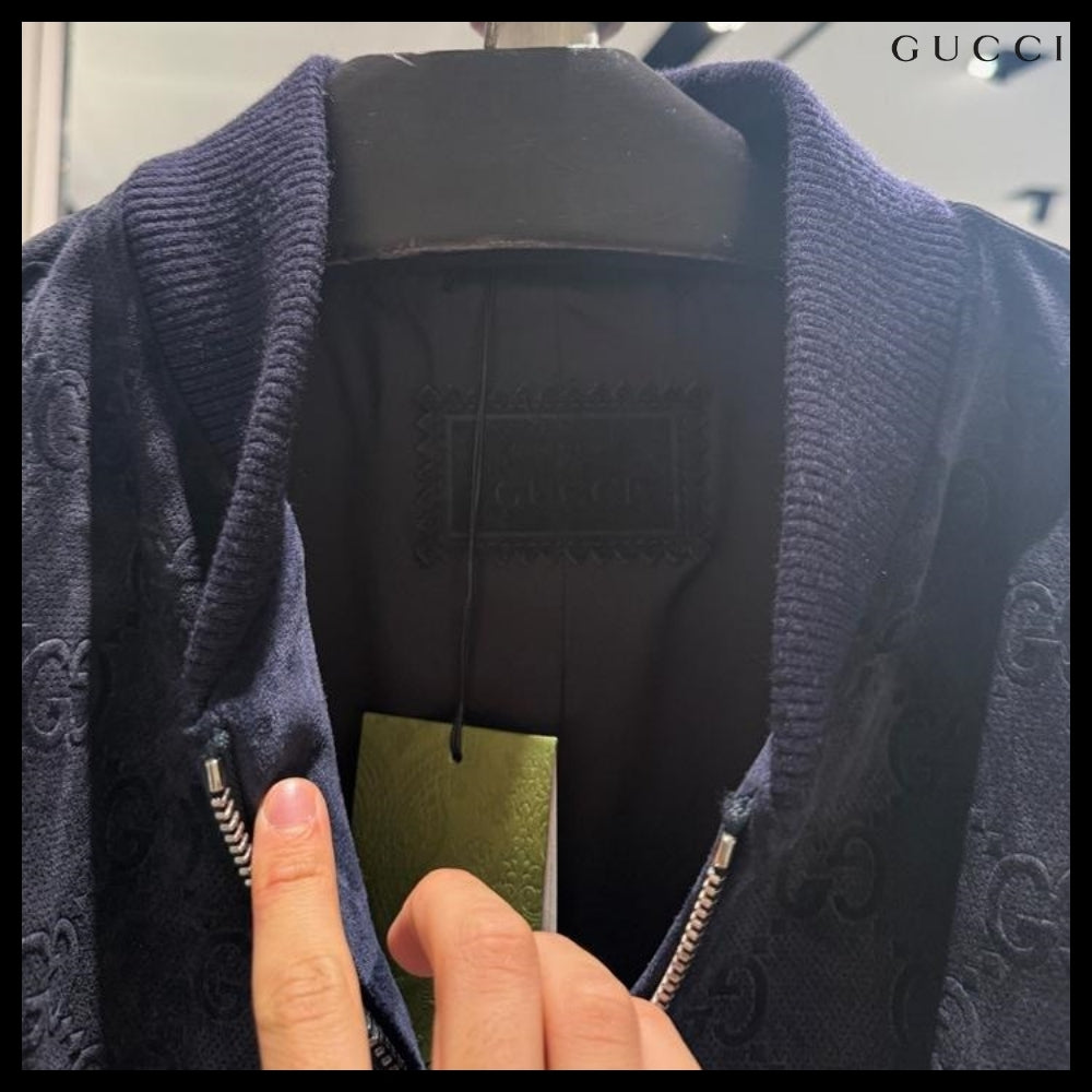 【GUCCI】GG Viscose Suede Bomber Jacket Royale
