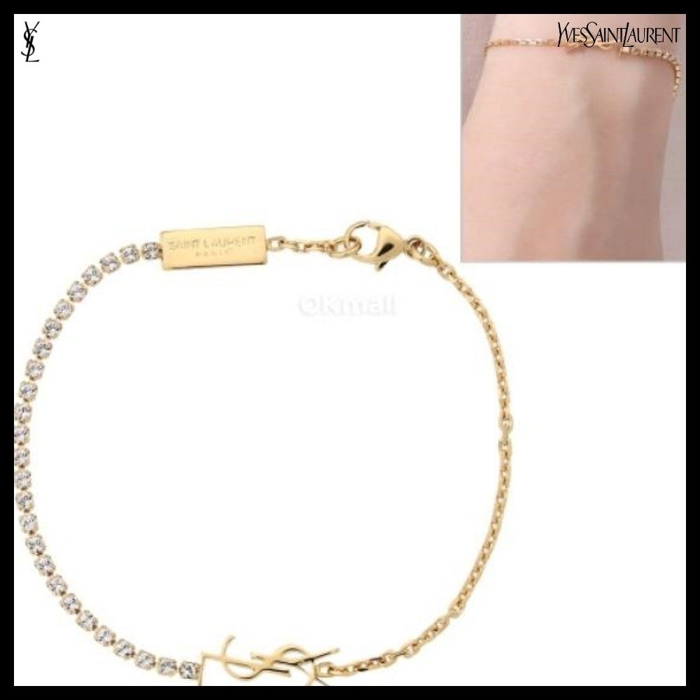 【SAINT LAURENT PARIS】Metal CASSANDRE Charm Bracelet