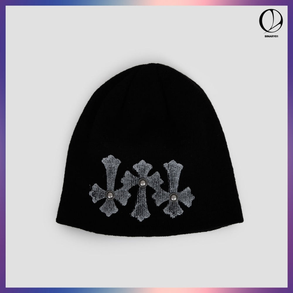 【BINARY01】SKUUNI PRINTED BEANIE 4COLORS