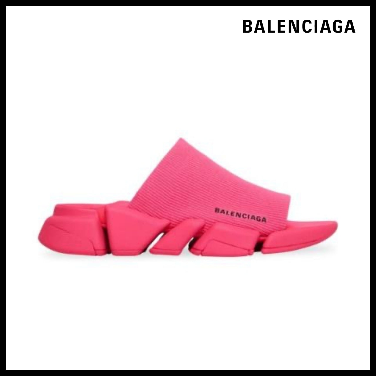 【BALENCIAGA】Speed 2.0 Recycled Knit Slide Sandal Pink