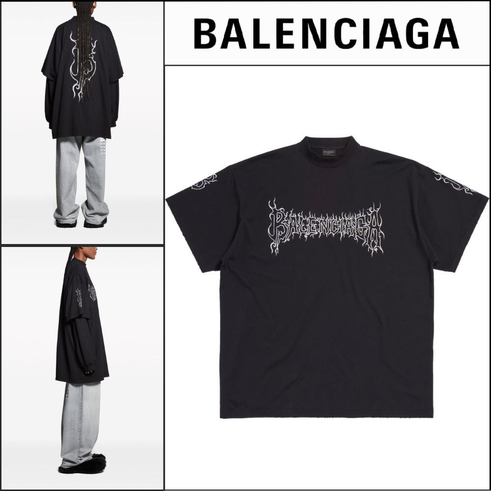 【BALENCIAGA】Darkwave Cotton T-Shirt Black