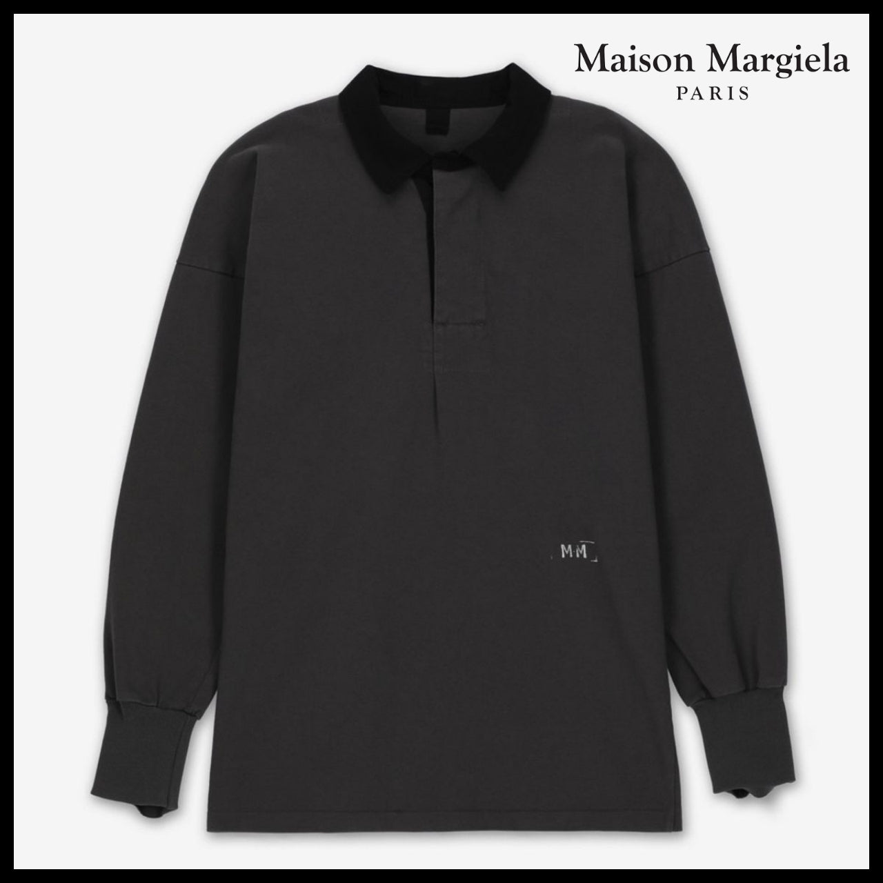 【Maison Margiela】Logo Rugby Polo Shirt Anthracite