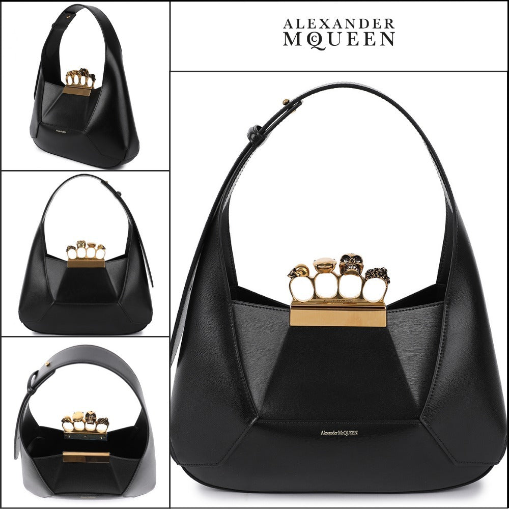 【Alexander Mcqueen】Jeweled Seal Mini Bag Black