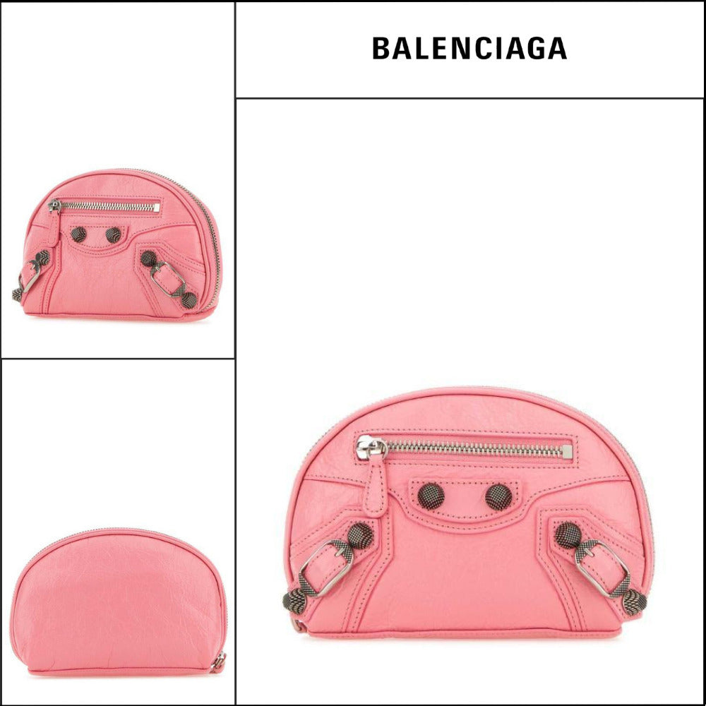 【BALENCIAGA】Pink Leather Le Cagole XS Beauty Case