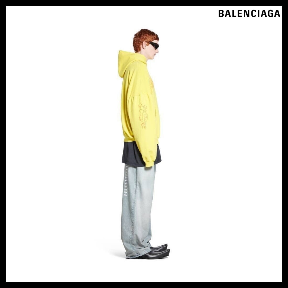 【BALENCIAGA】Darkwave Round Hoodie Oversized Yellow