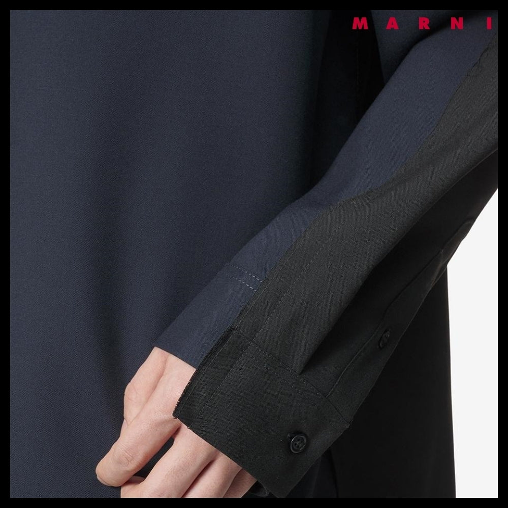 【MARNI】Tropical Wool Shirt Blueblack