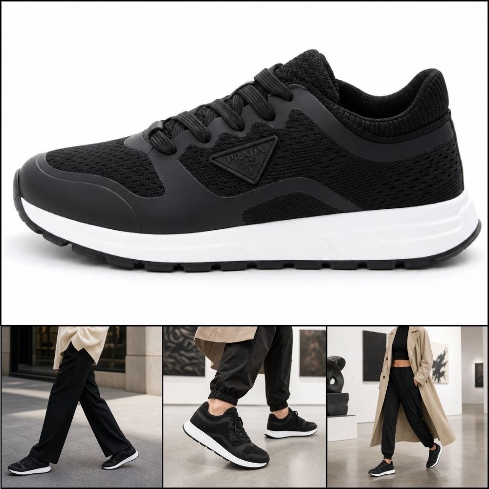 【PRADA】Prax 2.0 Knit Fabric Sneakers