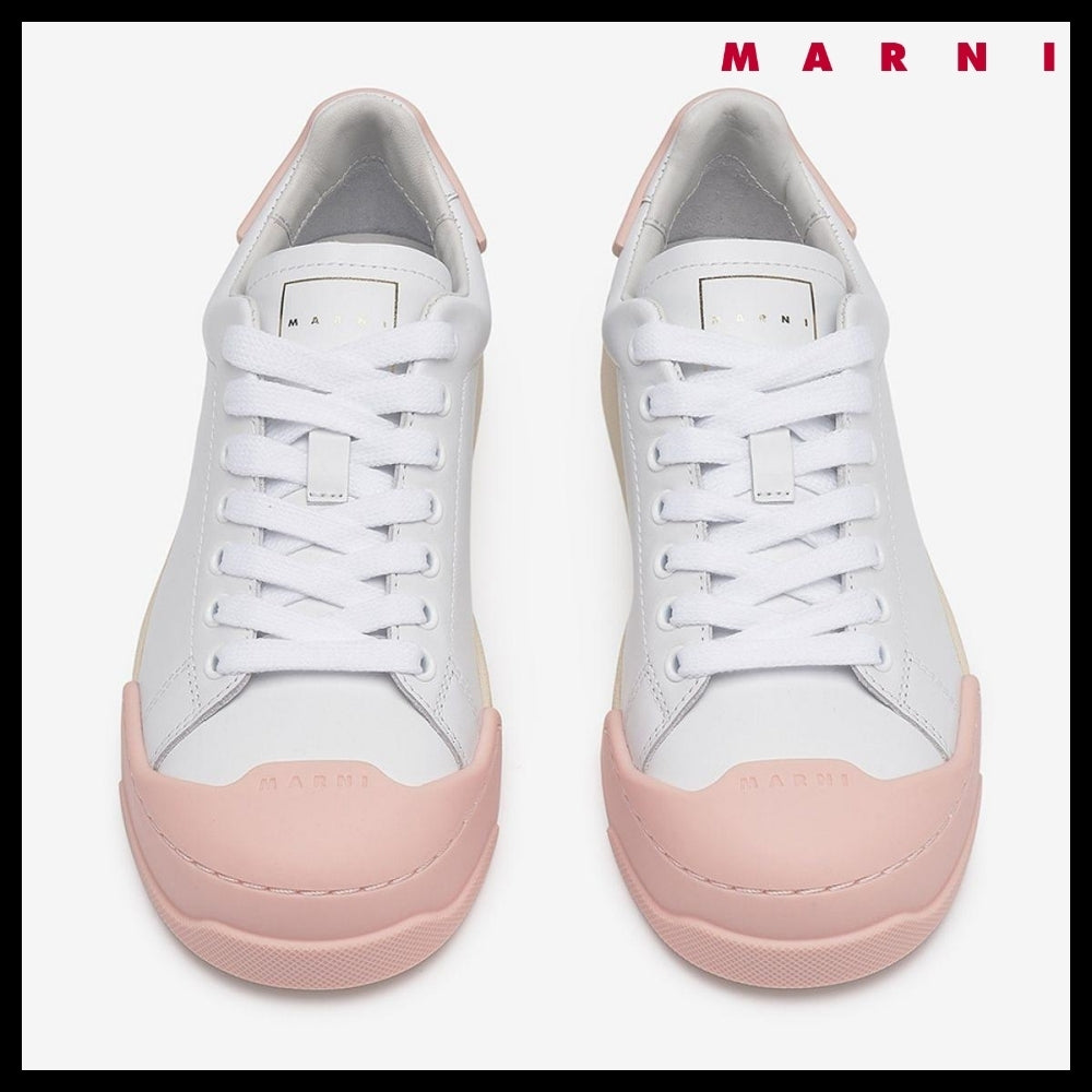 【MARNI】Dada Bumper Sneakers - Lily White & Light Pink
