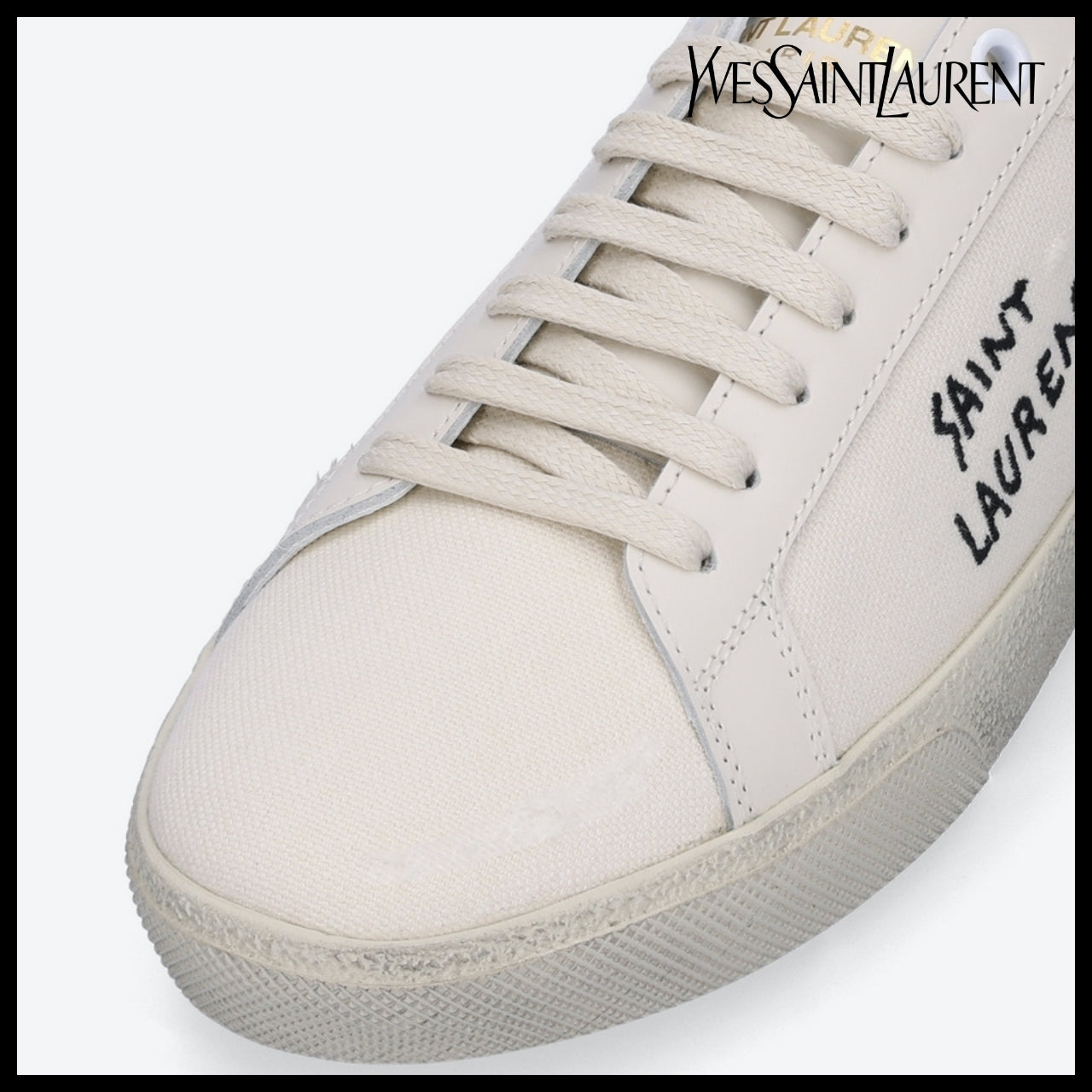 【Saint Laurent】SL06 Low-Top Sneakers - Cream