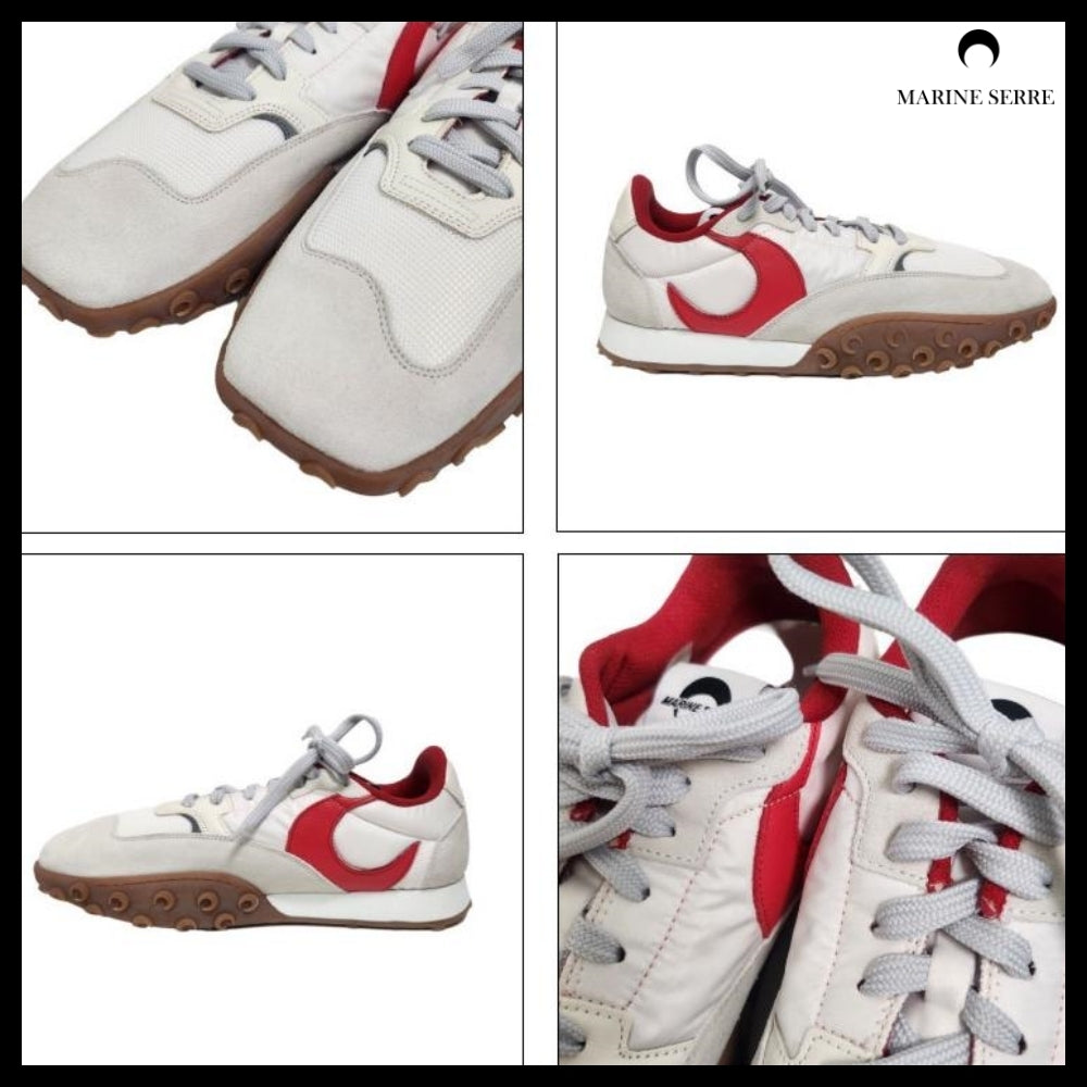 【MARINE SERRE】Unisex Red White Moonwalk Sneakers