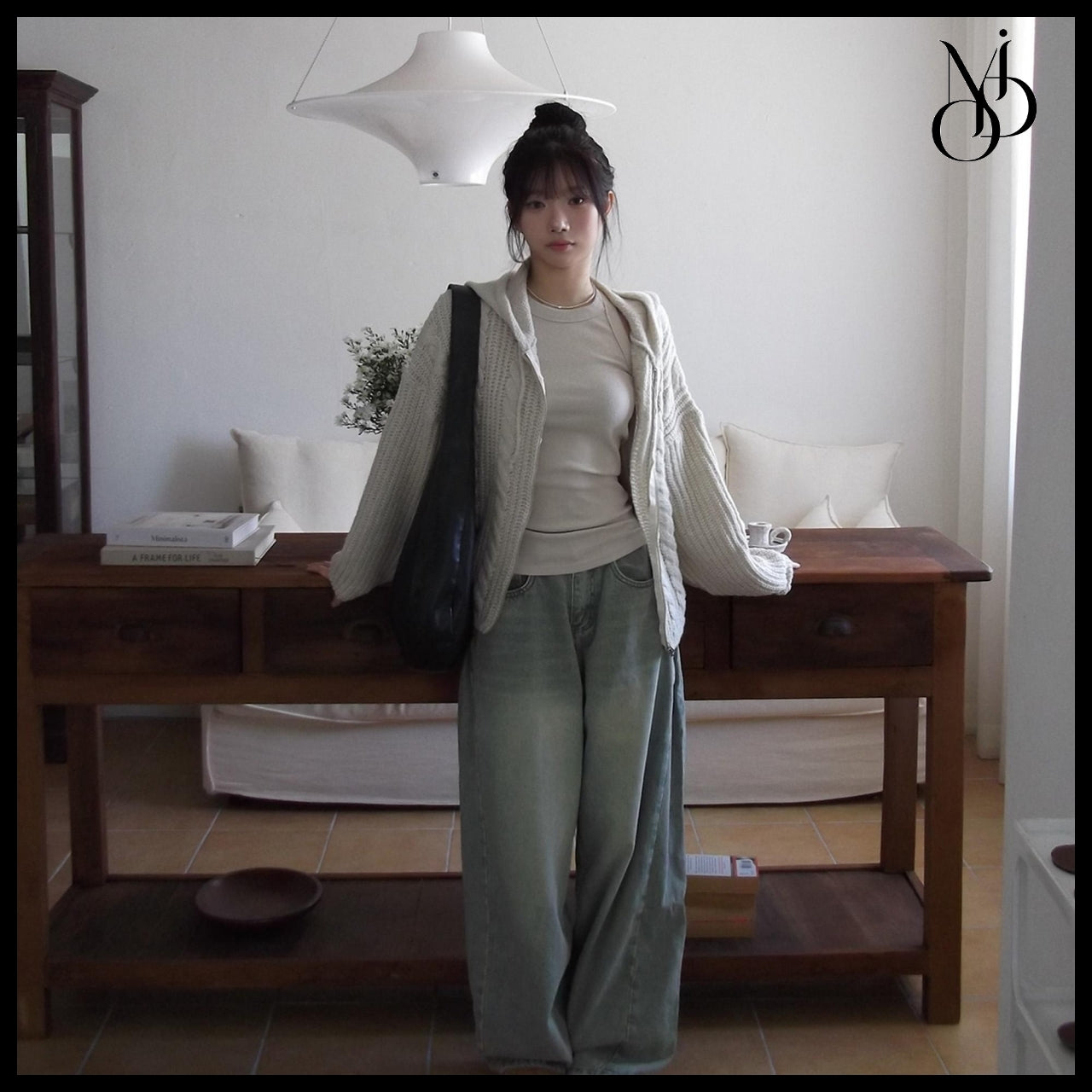 【MODIMOOD】Susu Cable Knit Zip-Up 7 Colors