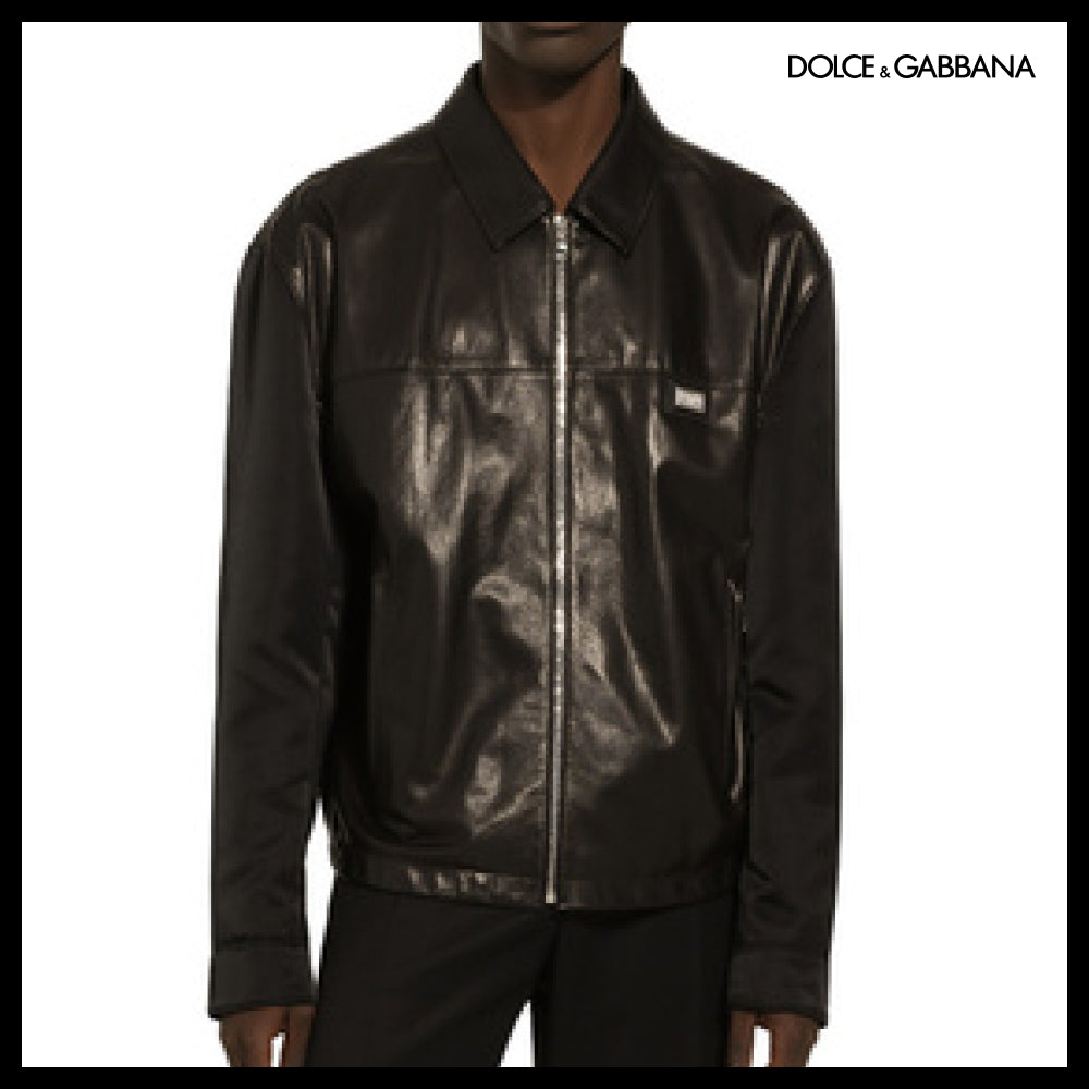【Dolce & Gabbana】FABRIC AND LEATHER JACKET