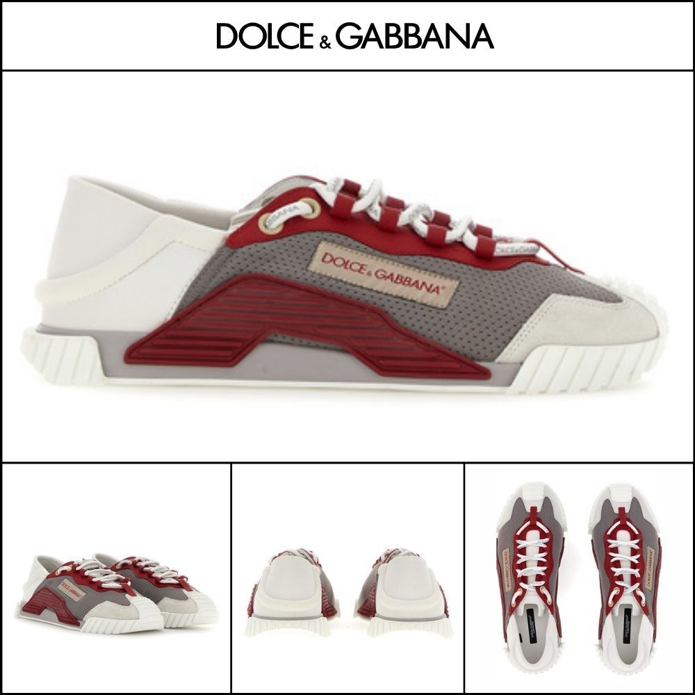 【Dolce & Gabbana】FABRIC SNEAKERS GREY / RED