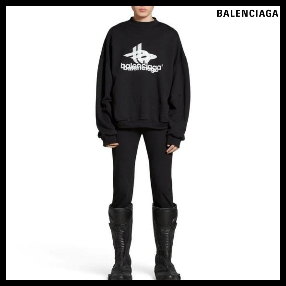 【BALENCIAGA】Layered Sports Round Sweatshirt Oversized