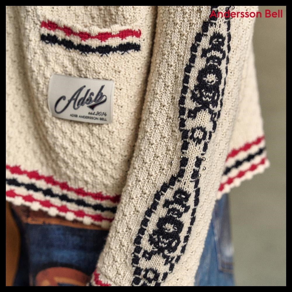 【ANDERSSON BELL】FANTASIA ROUND-NECK CARDIGAN ECRU