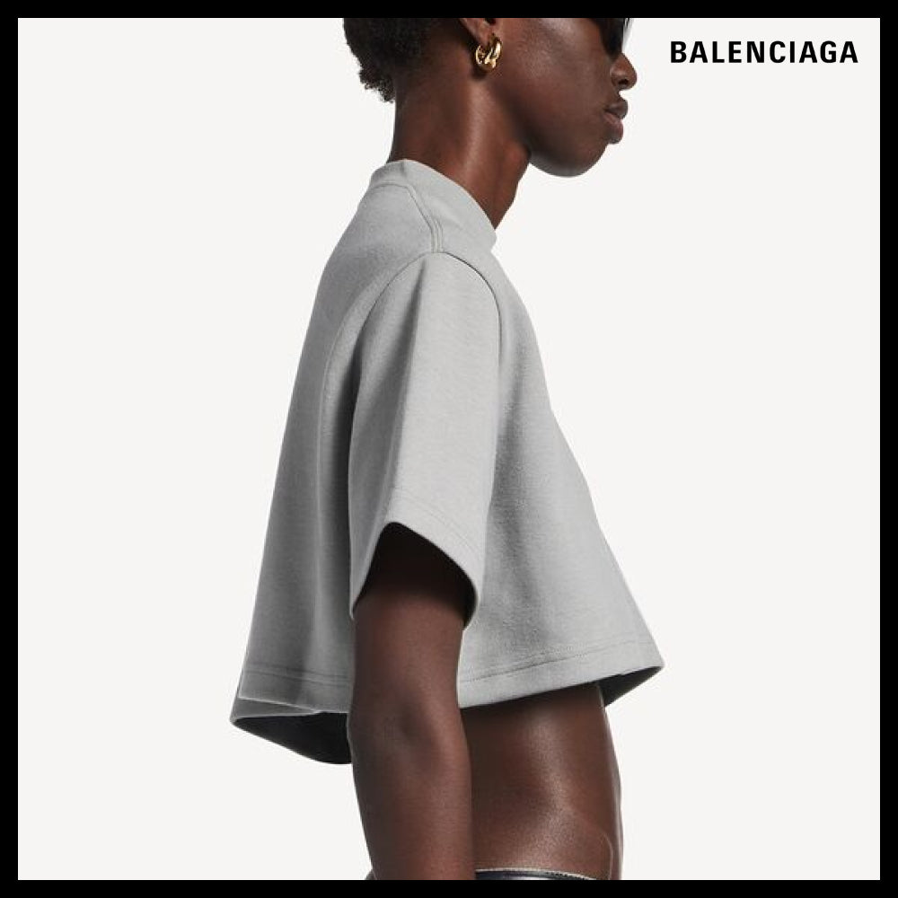 【BALENCIAGA】Cropped T-shirt Grey