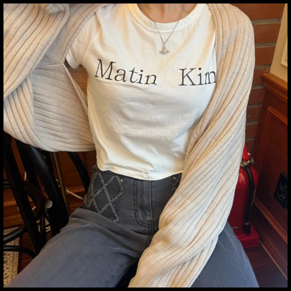 【Matin Kim】MATIN LOGO CROP TOP 2 Colors