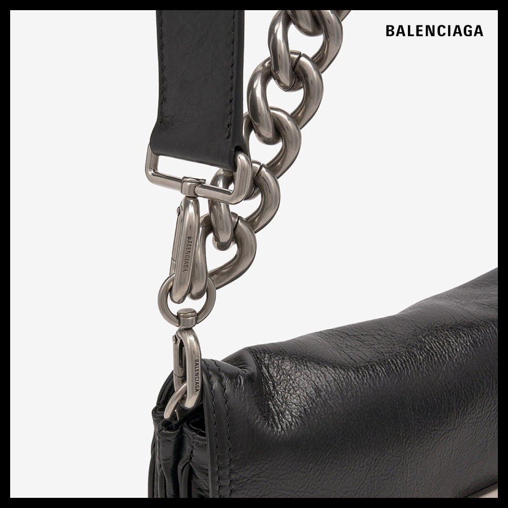 【BALENCIAGA】BB Soft Small Flap Shoulder Bag Black