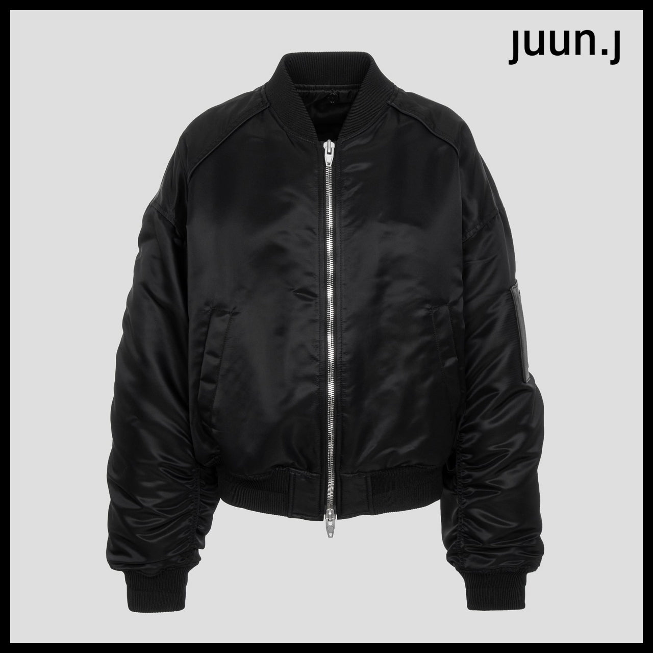 【JUUN.J】Detachable Sleeve Detail Hood Jumper Black