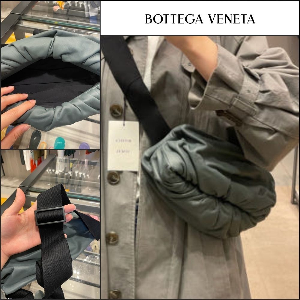 【BOTTEGA VENETA】HIDROLOGY Leather Crossbody Bag Slate