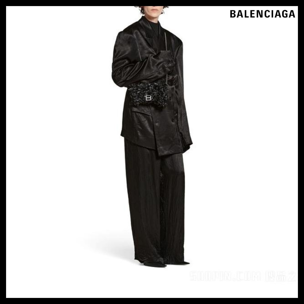 【BALENCIAGA】Hourglass Satin Bow Chain Wallet