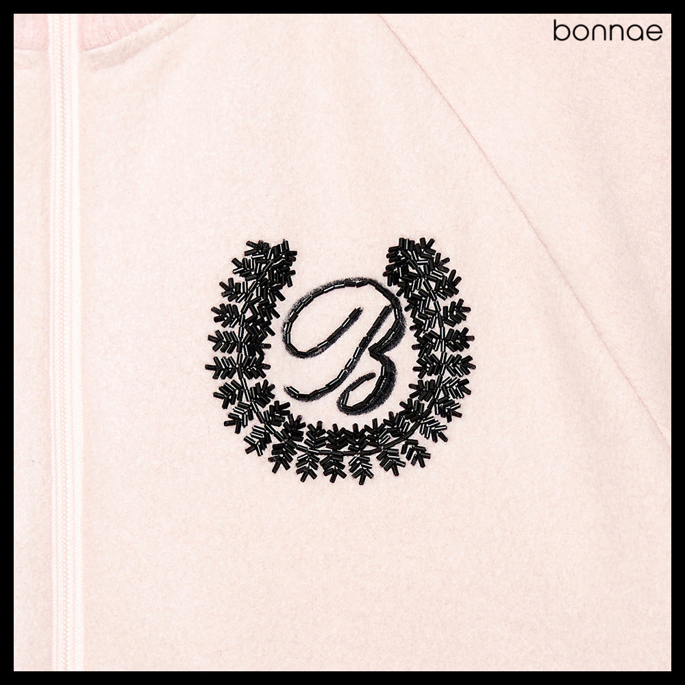 【Bonnae】Beaded Knit Zip-Up 2Colors