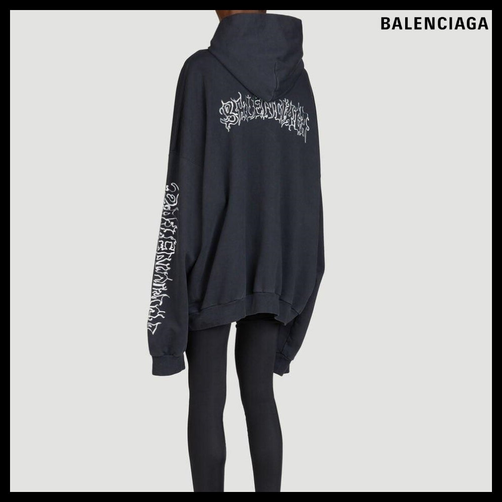 【BALENCIAGA】Darkwave Large Fit Hooded Sweatshirt Black