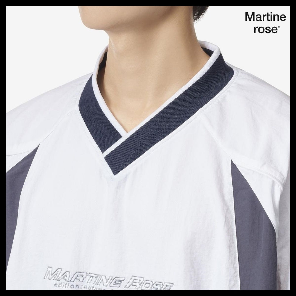 【MARTINE ROSE】LOGO PRINT SWEATSHIRT - WHITE:NAVY