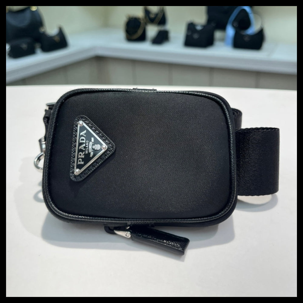 【PRADA】Triangle Logo Nylon Crossbody Bag nylon crossbody