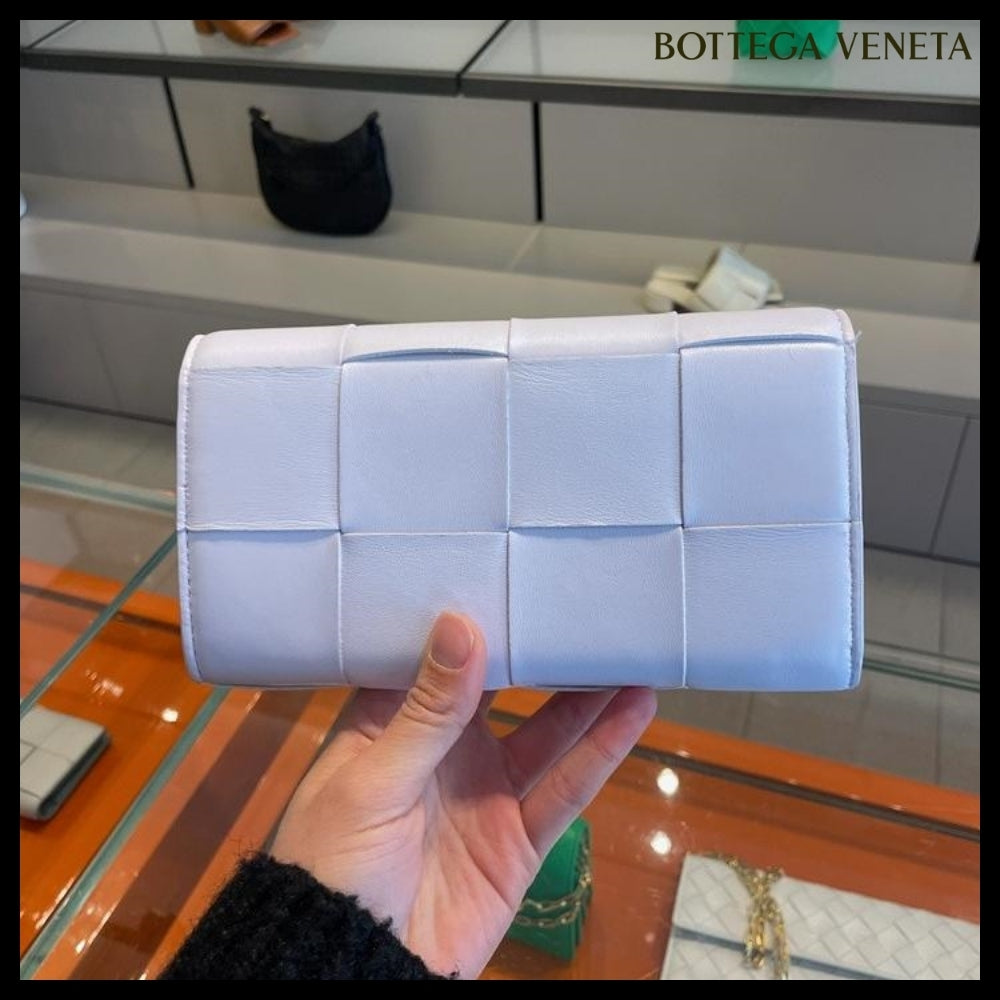 【BOTTEGA VENETA】Intreccio Nappa Calf Flap Long Wallet