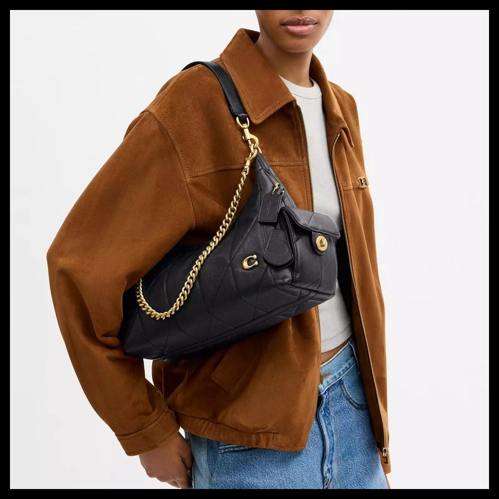 【Coach】Pocket Juliet Bag 30 With Quilting Black