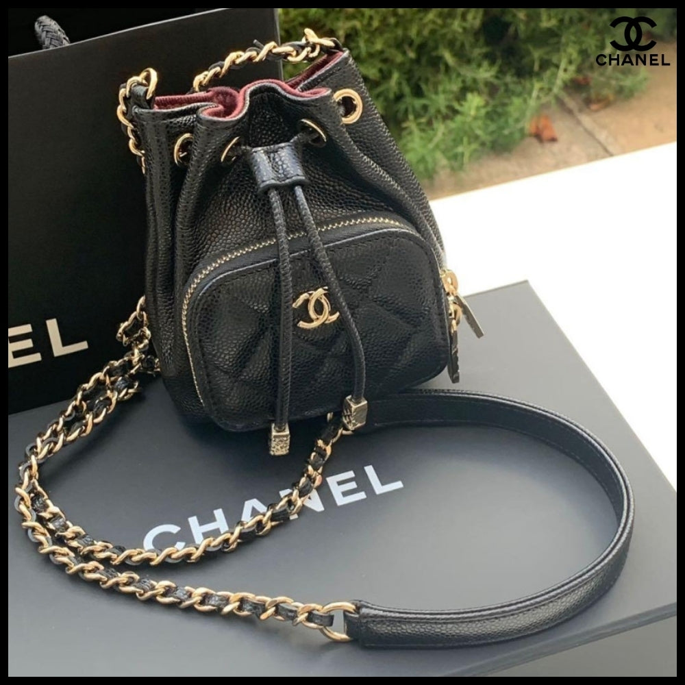 【CHANEL】Mini Bucket Crossbody Bag Black