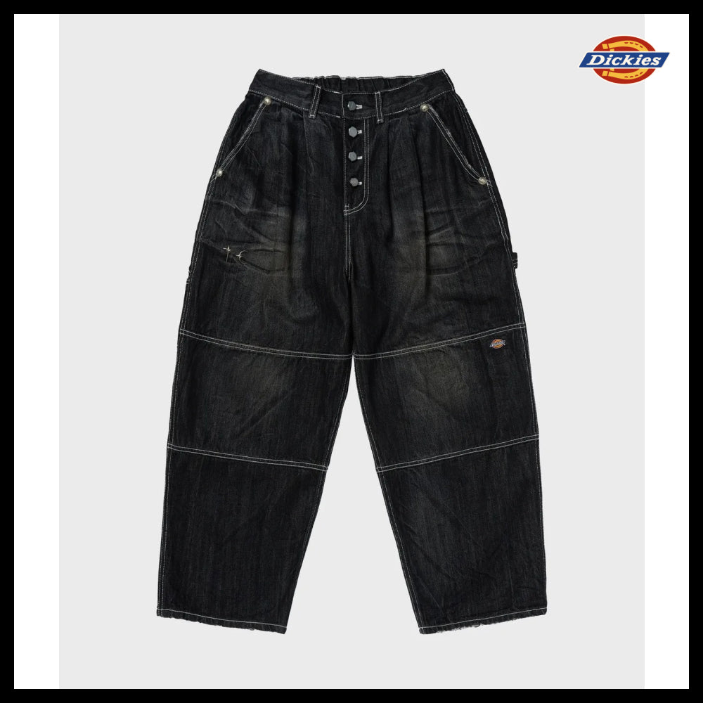 【Dickies 】Double Knee Washed Denim Pants - 2 Colors