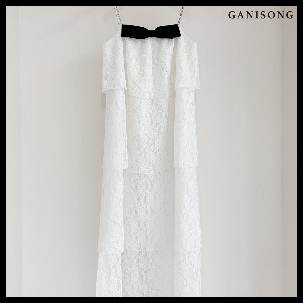 【GANISONG】Bridal Layerd Wedding Cake Dress White